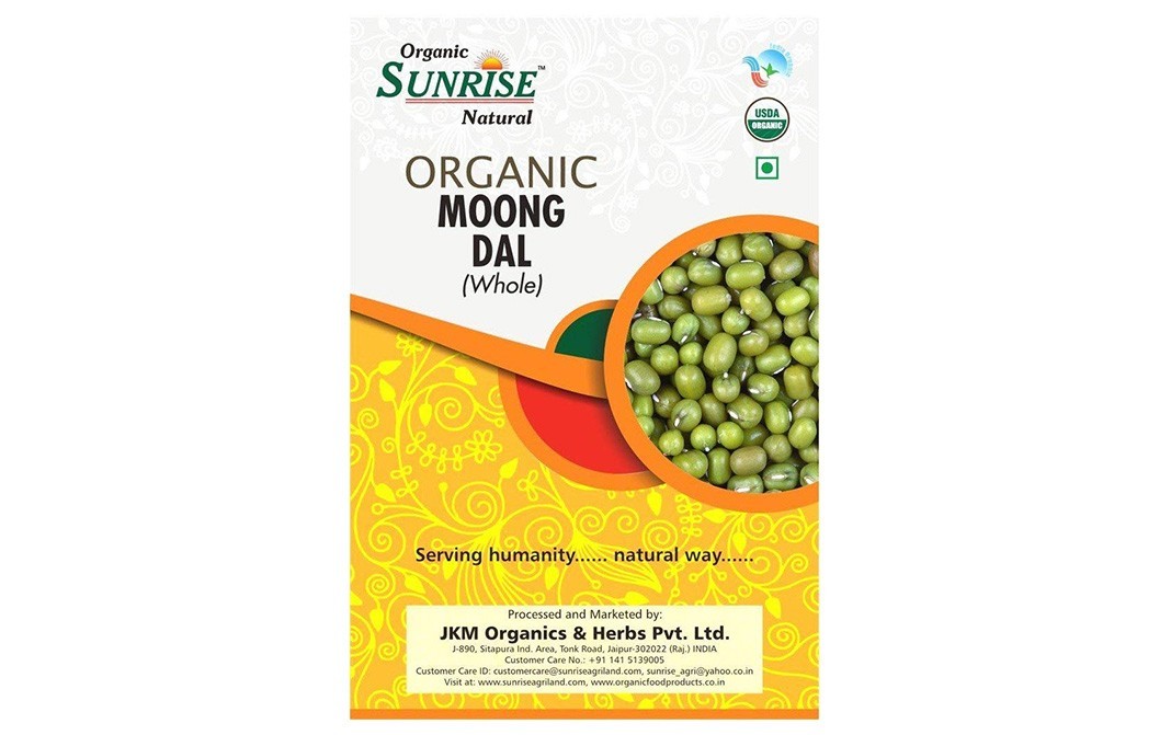 Organic Sunrise Organic Moong Dal (Whole)   Box  1 kilogram